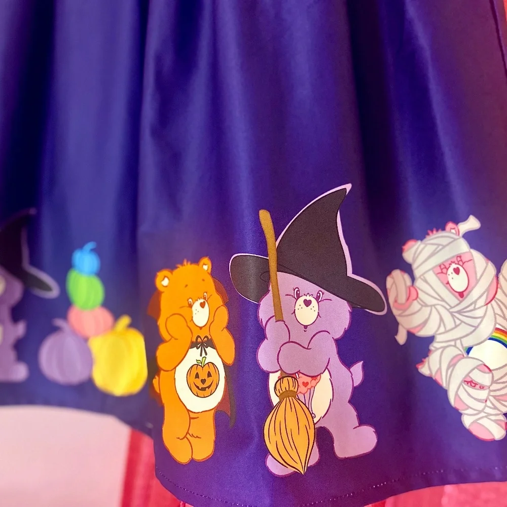 Unique Vintage Halloween CareBear Skirt Purple Mid-Length Women’s Medium - Picture 4 of 8